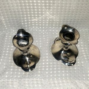 2x Vintage Queen City Silver Co. Silver Plated Candle Holder